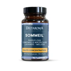 Complément alimentaire passiflore, camomille matricaire, lavande, mélisse CIP bio Dietaroma sommeil - 60 comprimés