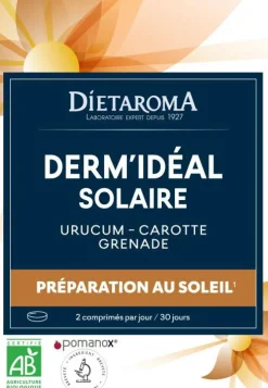 Complément alimentaire urucum, carotte, grenade préparation au soleil Dietaroma Dermidéal solaire - 60 comprimés