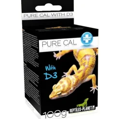 Complément de calcium avec vitamine D3 pour reptile et amphibien Reptile Planet Pure Cal - 100 g
