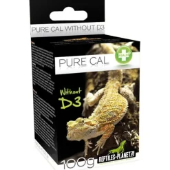 Complément de calcium sans vitamine D3 pour reptile et amphibien Reptile Planet Pure Cal - 100 g