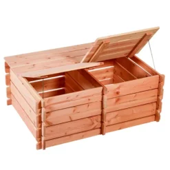 Composteur basic double en bois Mon Petit Potager 120 x 90 cm - 2 x 184 L