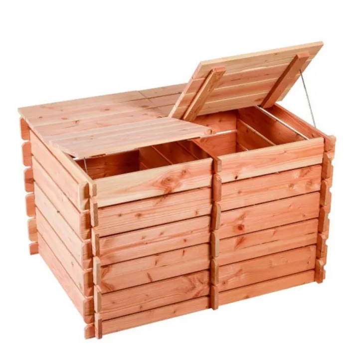 Composteur basic en bois Mon Petit Potager 120 x 90 cm - 2 x 303 L