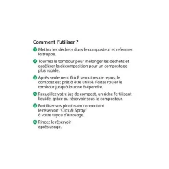Composteur rotatif avec arroseur Hozelock EasyMix 2 en 1 - 100 L