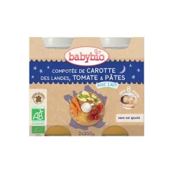 Compotée de carotte tomate et pâtes bonne nuit Babybio 2 x 200 g