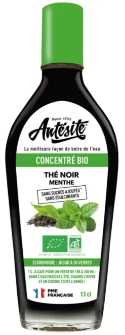Concentré bio de thé noir menthe en bouteille - 13 cl
