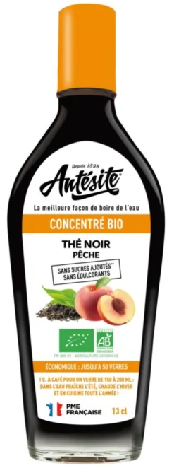 Concentré bio de thé noir pêche en bouteille - 13 cl