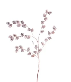 Cones et branches enneigées coloris blanc - 89 cm