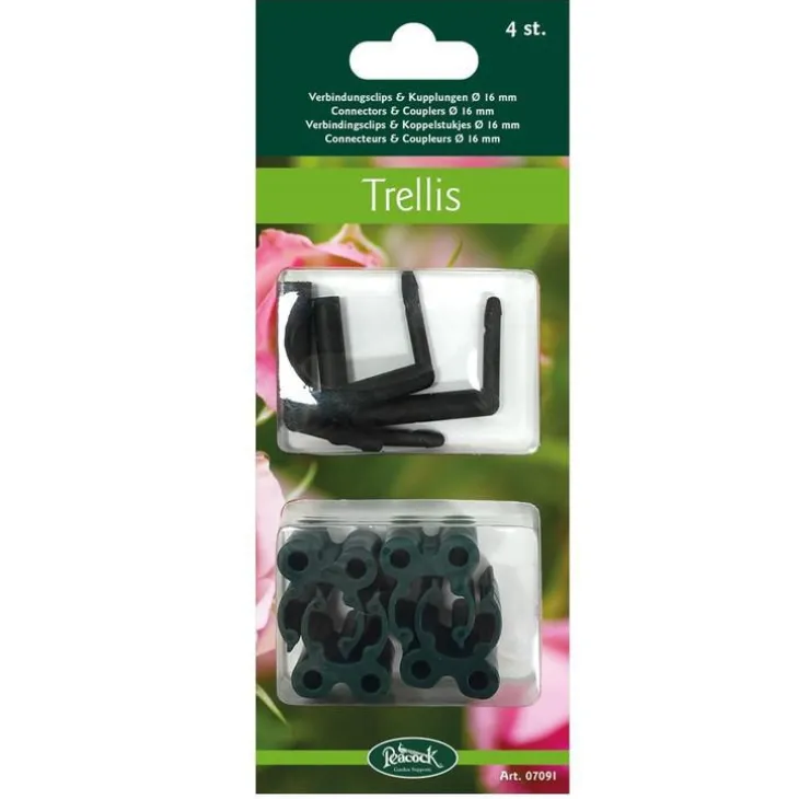 Connecteurs treillage et coupleurs 4 pièces Matière synthétique Vert Ø16 mm