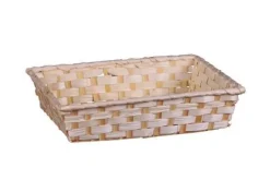 Corbeille Rihana rectangulaire en bambou naturel Cav Service - 31 x 21 x 7 cm