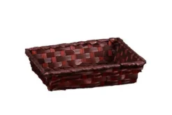 Corbeille Rihana rectangulaire en bambou chocolat Cav Service - 24 x 18 x 5 cm