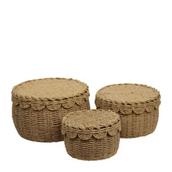 Corbeille ronde en corde de papier - Ø 31,5 x H 19 cm