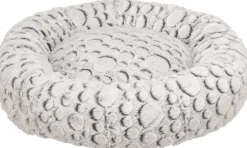 Corbeille ronde en peluche blanc gris Trixie Mila - Ø 50 cm