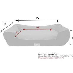 Couchage orthopédique pour chien coloris gris Scruffs Harvard - Taille XXL 110 x 82 x 22 cm