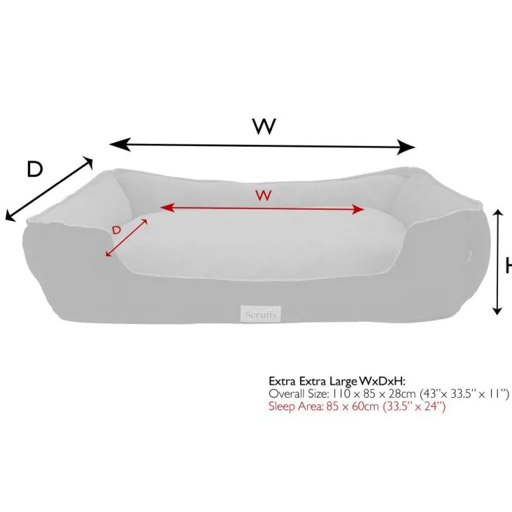 Couchage orthopédique pour chien coloris marron Scruffs Harvard - Taille XXL 110 x 82 x 22 cm