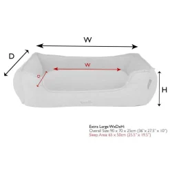 Couchage orthopédique pour chien coloris gris Scruffs Harvard - Taille XL 90 x 70 x 20 cm