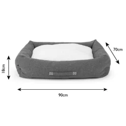 Couchage pour chien coloris vert corbeille Scruffs Eco Eden - Taille XL 90 x 70 cm