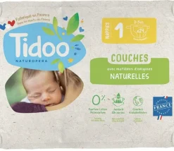 Couches écologiques en sachet T1 (2-5kg) Tidoo, certifiées FSC® - 24 pièces