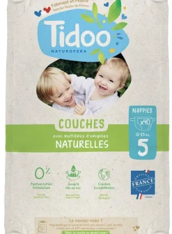 Couches écologiques en sachet T5 (12-25kg) Tidoo, certifiées FSC® - 40 pièces