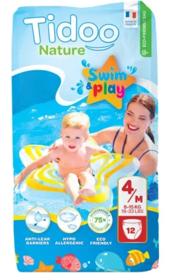 Couches de bain Swim & play 8/15kg Taille 4 Tidoo - certifiées FSC® x 12
