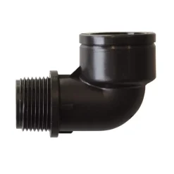Coude mâle femelle en polypropylène de filetage 20 x 27 mm