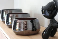 Coupe en terre émaillée coloris noir Les Poteries d'Albi Refuge - Ø 22 x H 14 cm