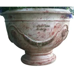 Coupe pied la Madeleine patine ancienne en terre cuite H 52 x Ø 72 cm