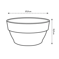 Coupe vibia campana Elho de 5,7 L coloris noir Ø 27 x H 14 cm