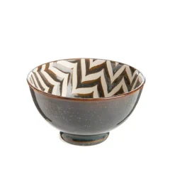 Coupelle en porcelaine coloris marron Penjab – Ø 11,5 cm (produit vendu à l'unité, livré aléatoirement parmi trois modèles)