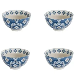 Coupelles en grès bleu peintes à la main Coffret Almada - 4 x Ø 11 cm