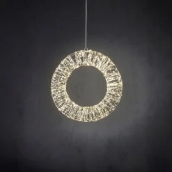 Couronne lumineuse LED à lumière blanc chaud fixe sur secteur - Ø 45 cm