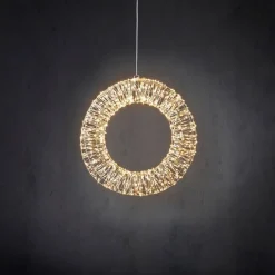 Couronne lumineuse LED à lumière blanc fixe sur secteur - 5 x 45 cm