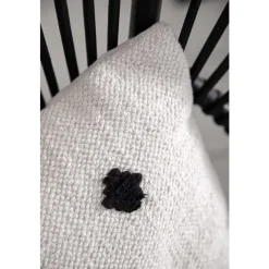 Coussin avec visage en coton blanc 45x45 cm