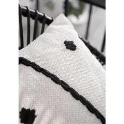 Coussin avec visage en coton blanc 45x45 cm