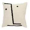 Coussin avec visage en coton blanc 60x60 cm