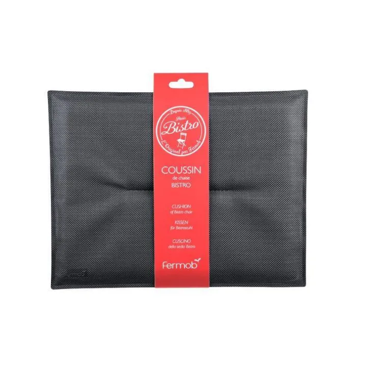 Coussin bistro Fermob coloris carbone en TTE et mousse 28 x 38 cm