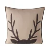 Coussin carré beige à motif bois de cerf Vilbert - 50 x 50 cm
