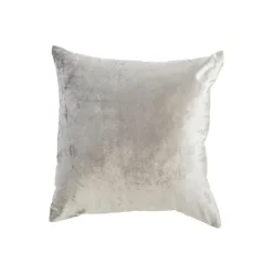 Coussin carré en coton velours gris bleu uni - 50 x 50 cm