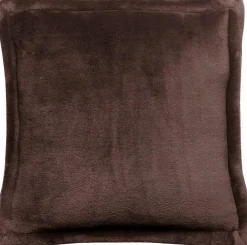 Coussin carré marron ébène en polyester Tender - 50 x 50 cm