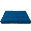 Coussin d'assise pour palette coloris bleu en coton polyester - 120 x 80 x 15 cm