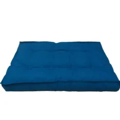 Coussin d'assise pour palette coloris bleu en coton polyester - 120 x 80 x 15 cm