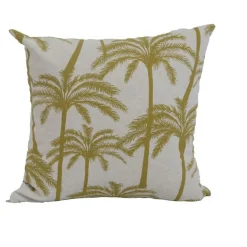 Coussin déco carré en polyester/coton jaune moutarde Zabeth - 40 x 40 x 15 cm