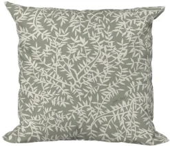 Coussin déco carré en polyester/coton vert Cueillette Argile - 40 x 40 x 15 cm