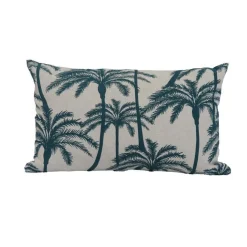 Coussin déco en polyester/coton bleu canard Zabeth - 50 x 30 x 15 cm