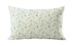 Coussin décoratif rectangulaire coloris vert en coton - 35 x 50 cm