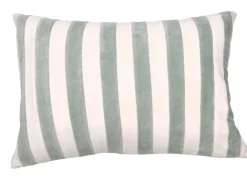 Coussin décoratif rectangulaire Marcel Lichen coloris bleu en coton - 35 x 50 cm