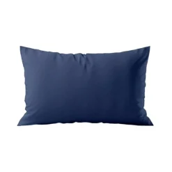 Coussin décoratif rectangulaire en coton coloris bleu encre Serge - 30 x 50 cm