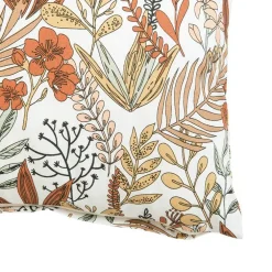 Coussin décoratif rectangulaire décor floral coloris vert en coton - 30 x 50 cm