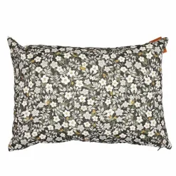 Coussin décoratif rectangulaire Perceneige coloris vert en coton - 35 x 50 cm