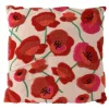 Coussin en coton et polyester à motifs coquelicots - 43 x 43 cm