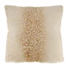 Coussin marron et blanc en polyester imprimé fourrure de cerf - 45 x 45 x 12 cm